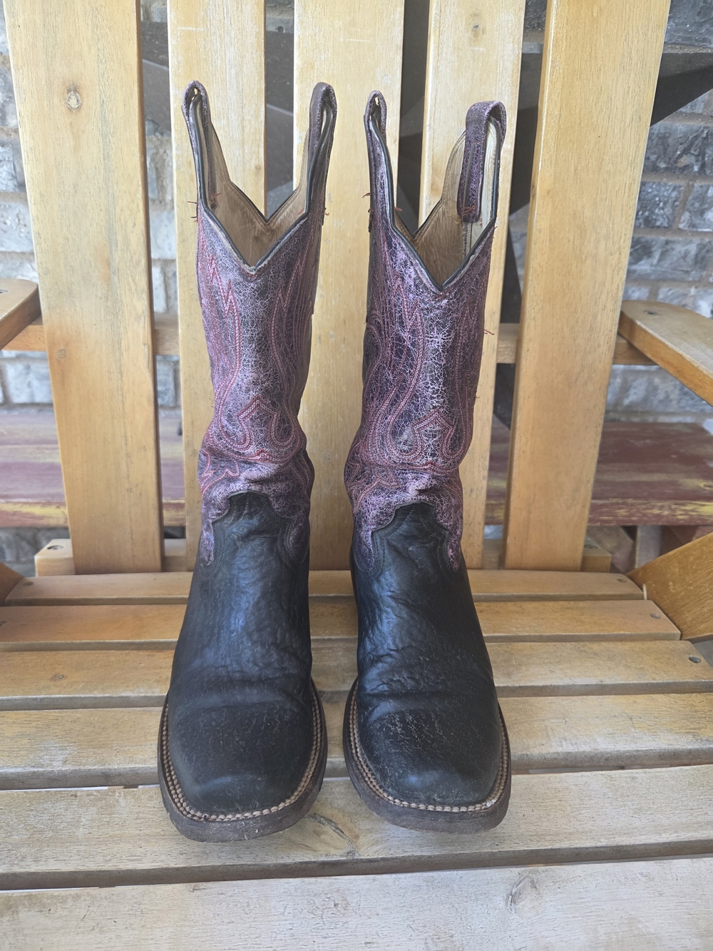 Serna WOMENS BLACK And PURPLE Cowboy Boots - Picture 2 of 8